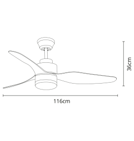 Ventilador de techo led Poniente 16W níquel DC