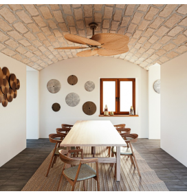 Ventilador de techo Sulion Lola cuero viejo sin luz