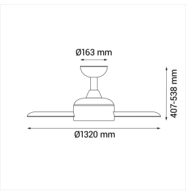 Ventilador de techo Sulion Lola cuero viejo sin luz