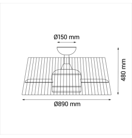 Ventilador de techo led Terra Sulion 18W burdeos