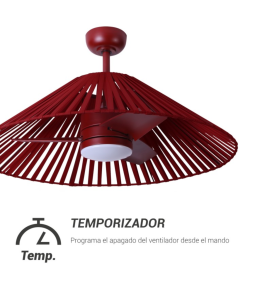 Ventilador de techo led Terra Sulion 18W burdeos