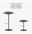 Lámpara led de mesa Newgarden Sardinia 30 con batería recargable antracita