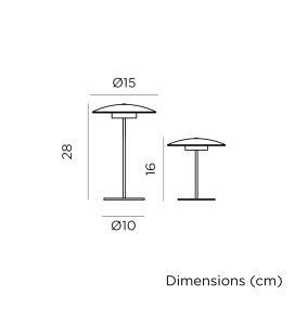 Lámpara led de mesa Newgarden Sardinia 30 con batería recargable antracita