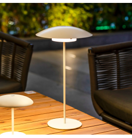 Lámpara led de mesa Newgarden Sardinia 40 con batería recargable blanca