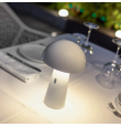 Lámpara led de mesa Newgarden Shitake con batería recargable blanca