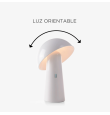 Lámpara led de mesa Newgarden Shitake con batería recargable blanca