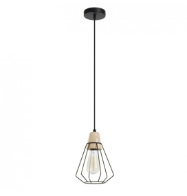 Lámpara colgante decorativa Elga E27 negra