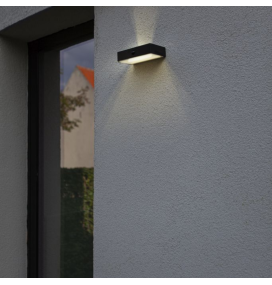 Aplique led de pared solar Lutec Fadi con sensor 5W negro