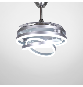 Ventilador de techo led Sfera 36-72W con aspas retráctiles níquel