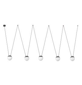 Lámpara colgante Faro Mine Space 5 luces gris oscuro