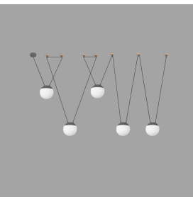 Lámpara colgante Faro Mine Space 5 luces gris oscuro