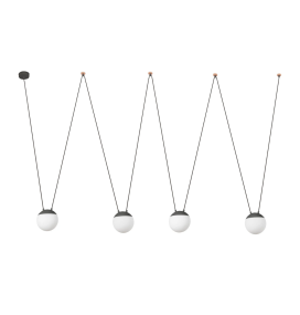 Lámpara colgante Faro Mine Space 4 luces gris oscuro