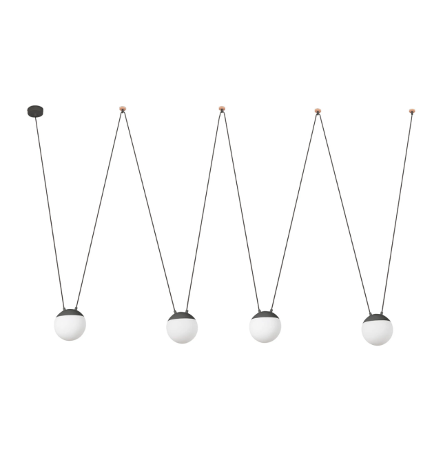 Lámpara colgante Faro Mine Space 4 luces gris oscuro