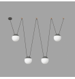 Lámpara colgante Faro Mine Space 4 luces gris oscuro
