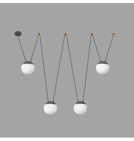 Lámpara colgante Faro Mine Space 4 luces gris oscuro