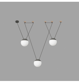 Lámpara colgante Faro Mine Space 3 luces gris oscuro