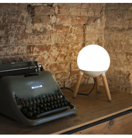 Lámpara de sobremesa Faro Mine Glass blanca