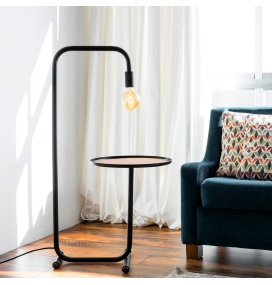Lámpara de pie Faro Guest negra E27