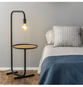 Lámpara de pie Faro Guest negra E27