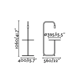 Lámpara de pie Faro Guest negra E27