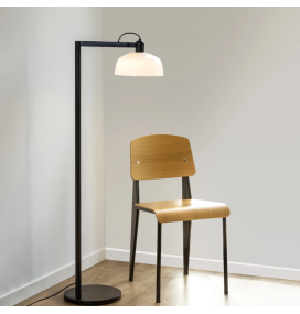 Lámpara de pie Faro Tatawin negra y blanca E27