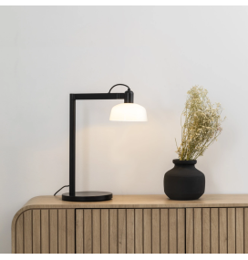 Lámpara de sobremesa Faro Tatawin negra y blanca E27