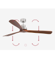 Ventilador de techo Faro Lantau níquel y marrón Ø168cm