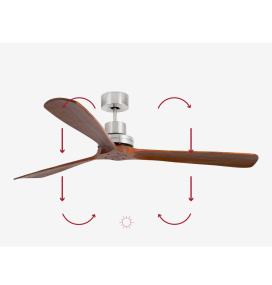 Ventilador de techo Faro Lantau níquel y marrón Ø168cm