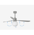 Ventilador de techo led Faro Amelia Ball gris 20W