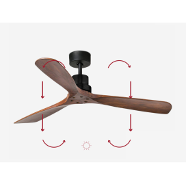 Ventilador de techo Faro Lantau negro y marrón Ø132cm DC