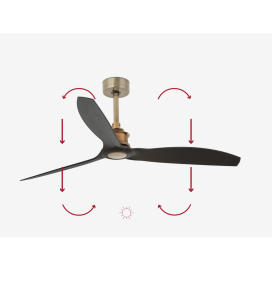 Ventilador de techo Faro Just fan oro viejo y negro Ø128cm