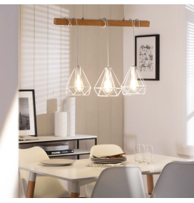 Lámpara colgante decorativa Sara 3xE27 blanca