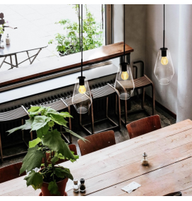 Lámpara colgante Sulion Lily negro ahumado