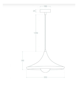 Lámpara colgante decorativa Sheila E27 negra