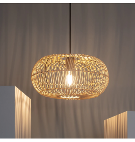 Lámpara colgante decorativa Aria ratán E27