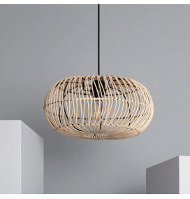 Lámpara colgante decorativa Aria ratán E27
