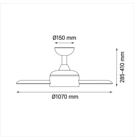 Ventilador de techo Sulion Nati sin luz blanco y madera 107cm