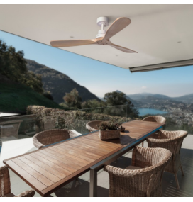 Ventilador de techo Sulion Nati sin luz níquel y madera 107cm