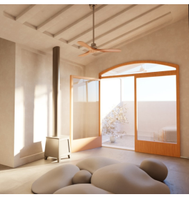 Ventilador de techo Sulion Nati sin luz blanco y madera 107cm