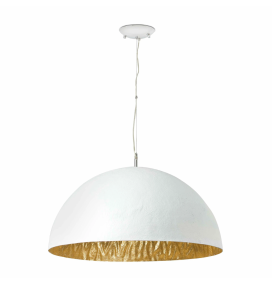 Lámpara colgante decorativa Faro Magma E27 blanco y oro