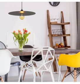 Lámpara colgante decorativa Faro Plat E27 negra