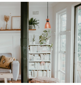 Lámpara colgante decorativa Faro Retro E14 cobre y negra