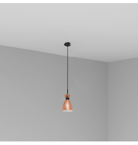 Lámpara colgante decorativa Faro Retro E14 cobre y negra