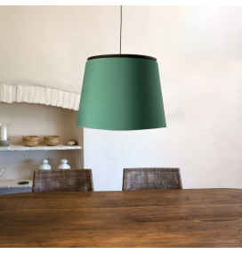 Lámpara colgante decorativa Faro Savoy verde y negra