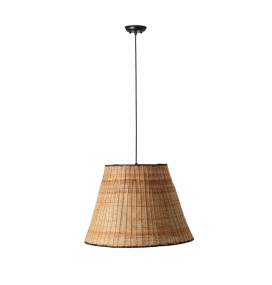 Lámpara colgante decorativa Faro Samba E27 15W negra/ratán