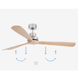 Ventilador de techo Faro Lantau níquel y pino Ø168cm