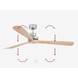 Ventilador de techo Faro Lantau níquel y pino Ø168cm