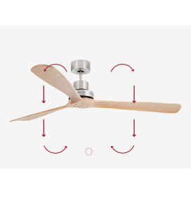 Ventilador de techo Faro Lantau níquel y pino Ø168cm