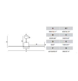 Ventilador de techo Faro Andros negro DC Ø213,3cm