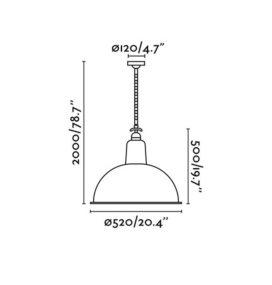 Lámpara colgante decorativa Faro Lou E27 negra